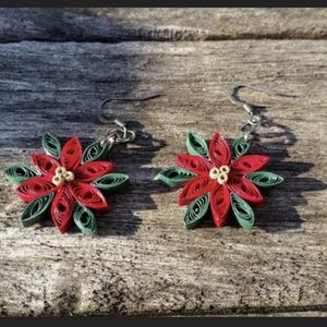 ✨HP✨Poinsettia earrings from Etsy
